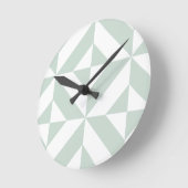 Cool Mint Geometric Deco Cube Patroon Ronde Klok (Hoek)