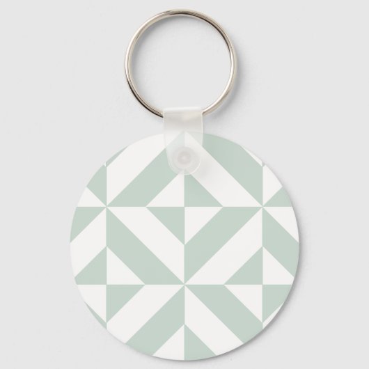 Cool Mint Geometric Deco Cube Patroon Sleutelhanger (Voorkant)
