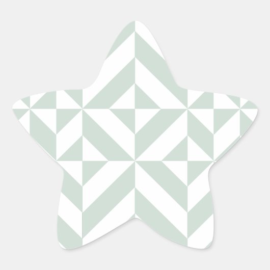 Cool Mint Geometric Deco Cube Patroon Ster Sticker (Voorkant)
