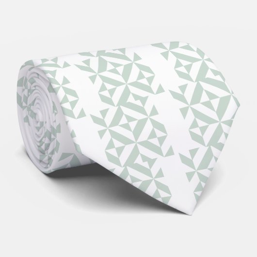 Cool Mint Geometric Deco Cube Patroon Stropdas (Opgerold)