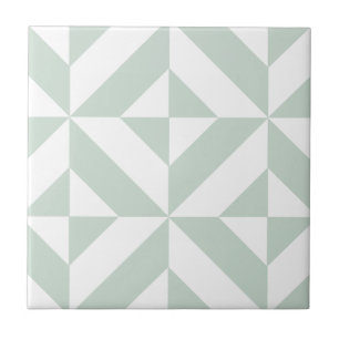 Cool Mint Geometric Deco Cube Patroon Tegeltje