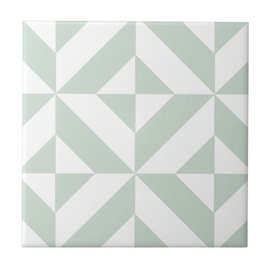 Cool Mint Geometric Deco Cube Patroon Tegeltje (Voorkant)