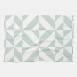 Cool Mint Geometric Deco Cube Patroon Theedoek