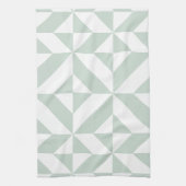 Cool Mint Geometric Deco Cube Patroon Theedoek (Verticaal)