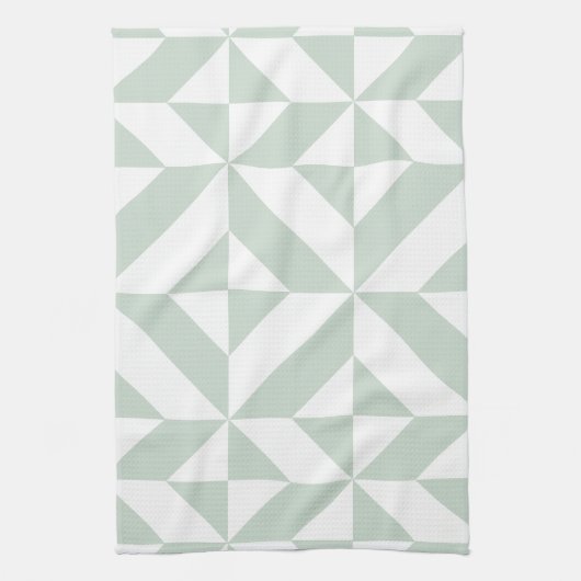 Cool Mint Geometric Deco Cube Patroon Theedoek (Verticaal)