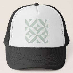Cool Mint Geometric Deco Cube Patroon Trucker Pet