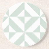 Cool Mint Geometric Deco Cube Patroon Zandsteen Onderzetter (Voorkant)