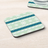 Cool Mint Green White-kerstpatroon Drankjes Onderzetter (Linkerzijde)