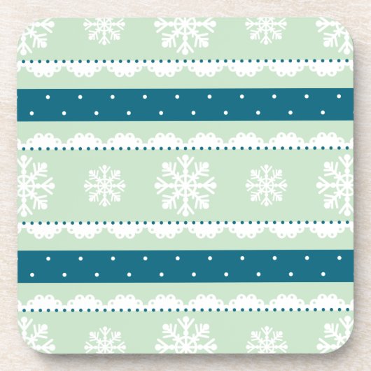 Cool Mint Green White-kerstpatroon Drankjes Onderzetter (Voorkant)