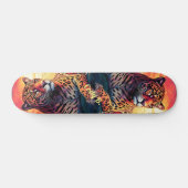 Cool Mirror Afbeelding Tropical Tiger Skateboard (Horizontaal)