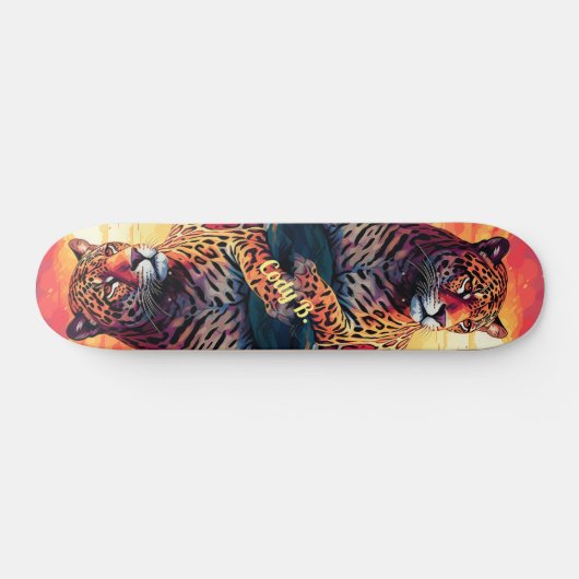 Cool Mirror Afbeelding Tropical Tiger Skateboard (Horizontaal)