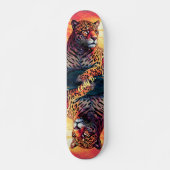 Cool Mirror Afbeelding Tropical Tiger Skateboard (Voorkant)