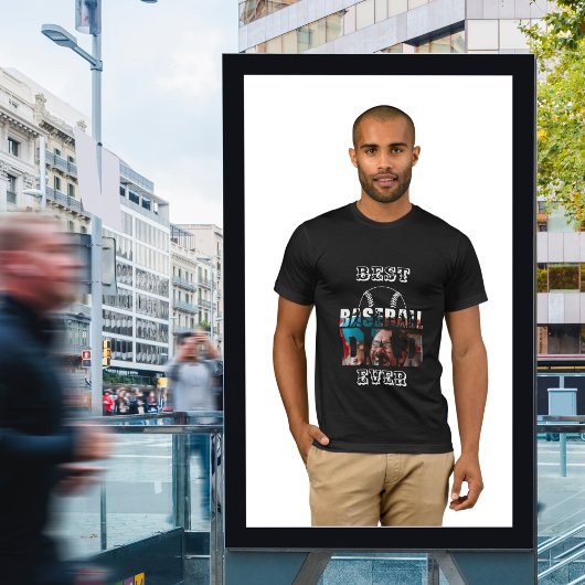 Cool Modem Zwart Foto Beste Baseball Papa Ooit T-shirt