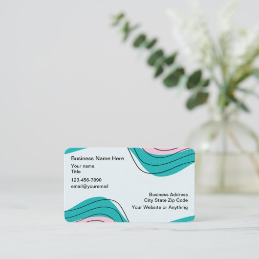 Cool Modern Abstract Creatief Visitekaartje (Staand voorkant)