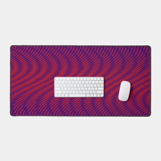Cool & Modern Abstract Moiré Effect Paarse & Rood Bureaumat (Keyboard & Muis)