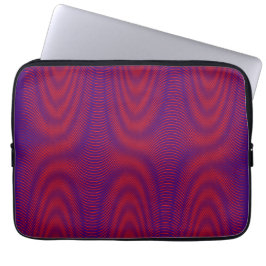 Cool & Modern Abstract Moiré Effect Paarse & Rood Laptop Sleeve