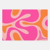 Cool Modern Abstract Patterns in Hot Pink & Oranje Inpakpapier Vel (Voorkant)