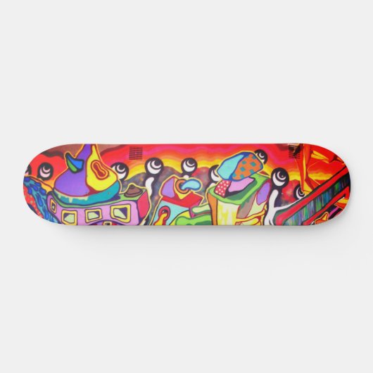 Cool Modern Abstracte Street Art Persoonlijk Skateboard (Horizontaal)