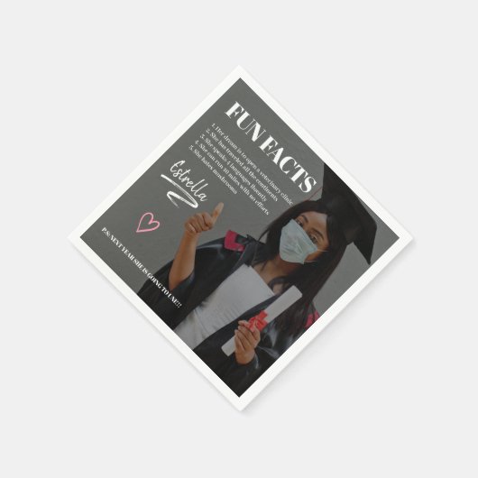 Cool modern afstuderen leuke feiten afstuderen fot servet (Hoek)