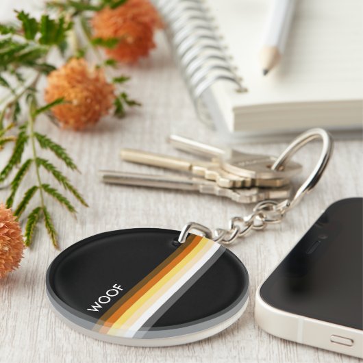 Cool Modern and clean Gay Beer Pride Flag WOOF Sleutelhanger (Voorkant Rechts)