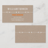 COOL MODERN ARROW eenvoudige schets trendy eco kra Visitekaartje (Voorkant / Achterkant)