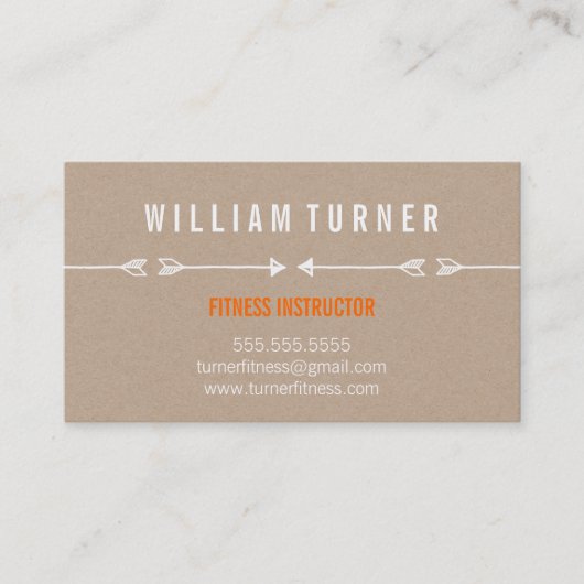 COOL MODERN ARROW eenvoudige schets trendy eco kra Visitekaartje (Voorkant)