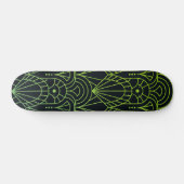 Cool Modern Art Deco Green Black Patroon Persoonlijk Skateboard (Horizontaal)