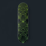 Cool Modern Art Deco Green Black Patroon Persoonlijk Skateboard<br><div class="desc">Cool Modern Art Deco Green Black Pattern Skateboard is voorzien van een groen decopatroon op een zwarte achtergrond. Ontworpen door ©Evco Studio www.zazzle.com/store/evcostudio</div>