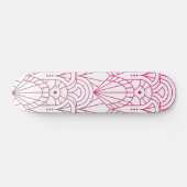 Cool Modern Art Deco Pink White Patroon Persoonlijk Skateboard (Horizontaal)