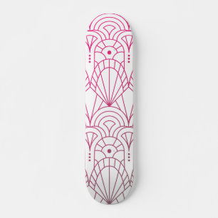Cool Modern Art Deco Pink White Patroon Persoonlijk Skateboard