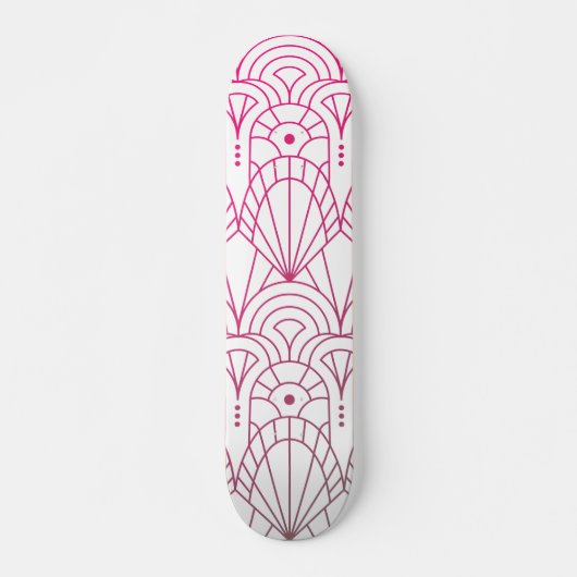 Cool Modern Art Deco Pink White Patroon Persoonlijk Skateboard (Voorkant)
