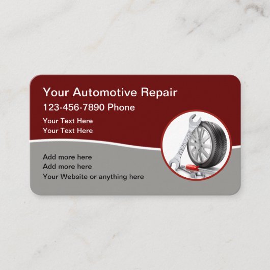 Cool Modern Automotive Services Visitekaartje (Voorkant)