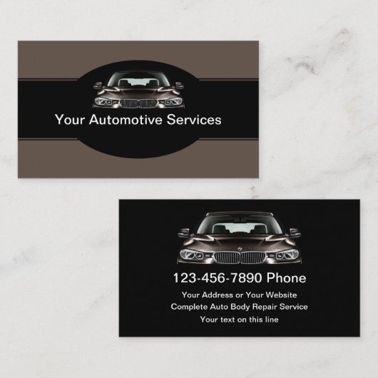 Cool Modern Automotive Services Visitekaartje (Voorkant / Achterkant)