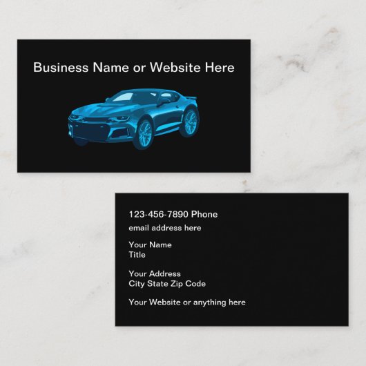 Cool Modern Automotive Theme Modern Visitekaartjes (Voorkant / Achterkant)