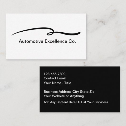 Cool Modern Automotive Theme Visitekaartjes (Voorkant / Achterkant)