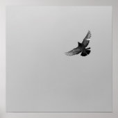 Cool Modern B&W flying bird simple modern design Poster (Voorkant)
