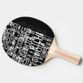 Cool / modern b/w tafeltennis-paddle met naam tafeltennisbatje (Zijkant)