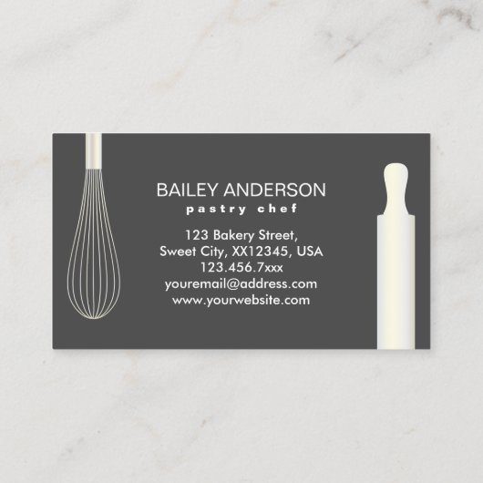 Cool Modern Bakery Pastry Chef Visitekaartje (Achterkant)