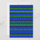 Cool Modern Bar Mitzvah Invitation Black Blue Kaart (Achterkant)