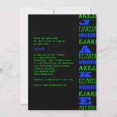 Cool Modern Bar Mitzvah Invitation Black Blue Kaart (Voorkant)