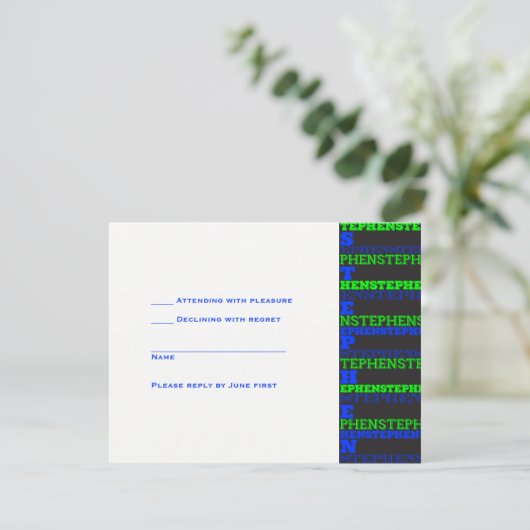 Cool Modern Bar Mitzvah RSVP Stephen (Staand voorkant)
