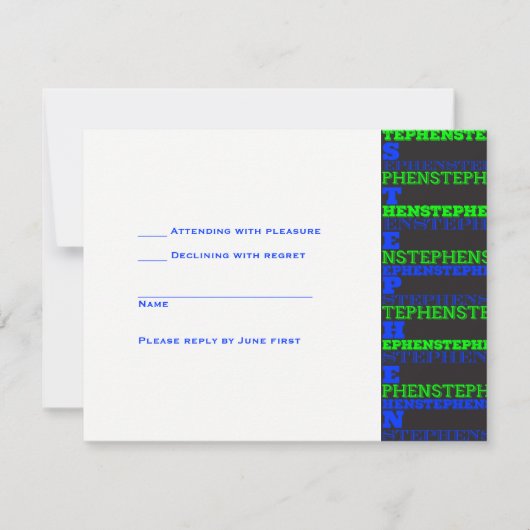 Cool Modern Bar Mitzvah RSVP Stephen Kaartje (Voorkant)