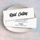 Cool Modern Black en White bold Script Mini Visitekaartje