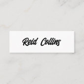 Cool Modern Black en White bold Script Mini Visitekaartje (Voorkant)