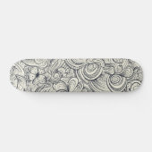 Cool Modern Black en White Floral Pattern Persoonlijk Skateboard (Horizontaal)