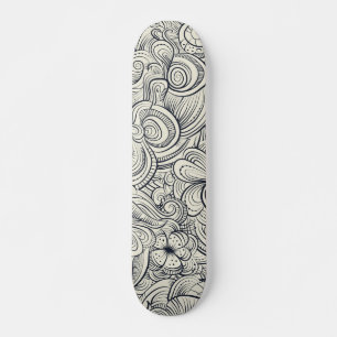 Cool Modern Black en White Floral Pattern Persoonlijk Skateboard
