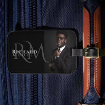 Cool Modern Black en White Photo Monogrammed