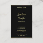 Cool Modern Black Gold Hand Script op maat Visitekaartje (Achterkant)