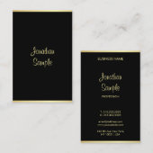 Cool Modern Black Gold Hand Script op maat Visitekaartje (Voorkant / Achterkant)