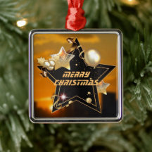 Cool Modern Black Gold Metallic Stars Kerstmis